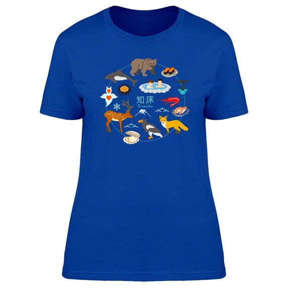 Shiretoko Tourism Doodles T-Shirt Women -Image by Shutterstock, Female x-Large