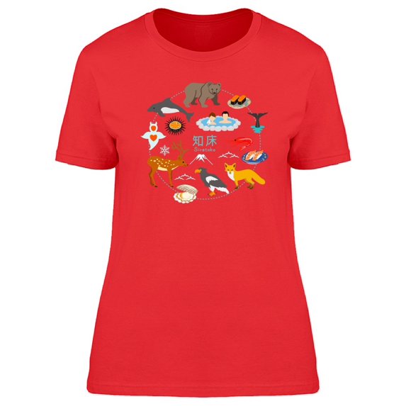 Shiretoko Tourism Doodles Tee Women's -Image by Shutterstock