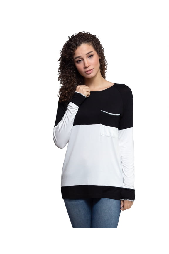 Color Block Long Slv Tunic