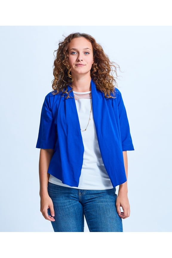 Elbow Sleeve Cropped Cardigan