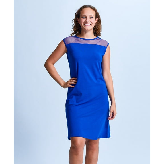 Shirin Mesh Shoulder Cap Sleeve Dress