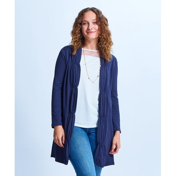 Shirin Ruched Long Cardigan