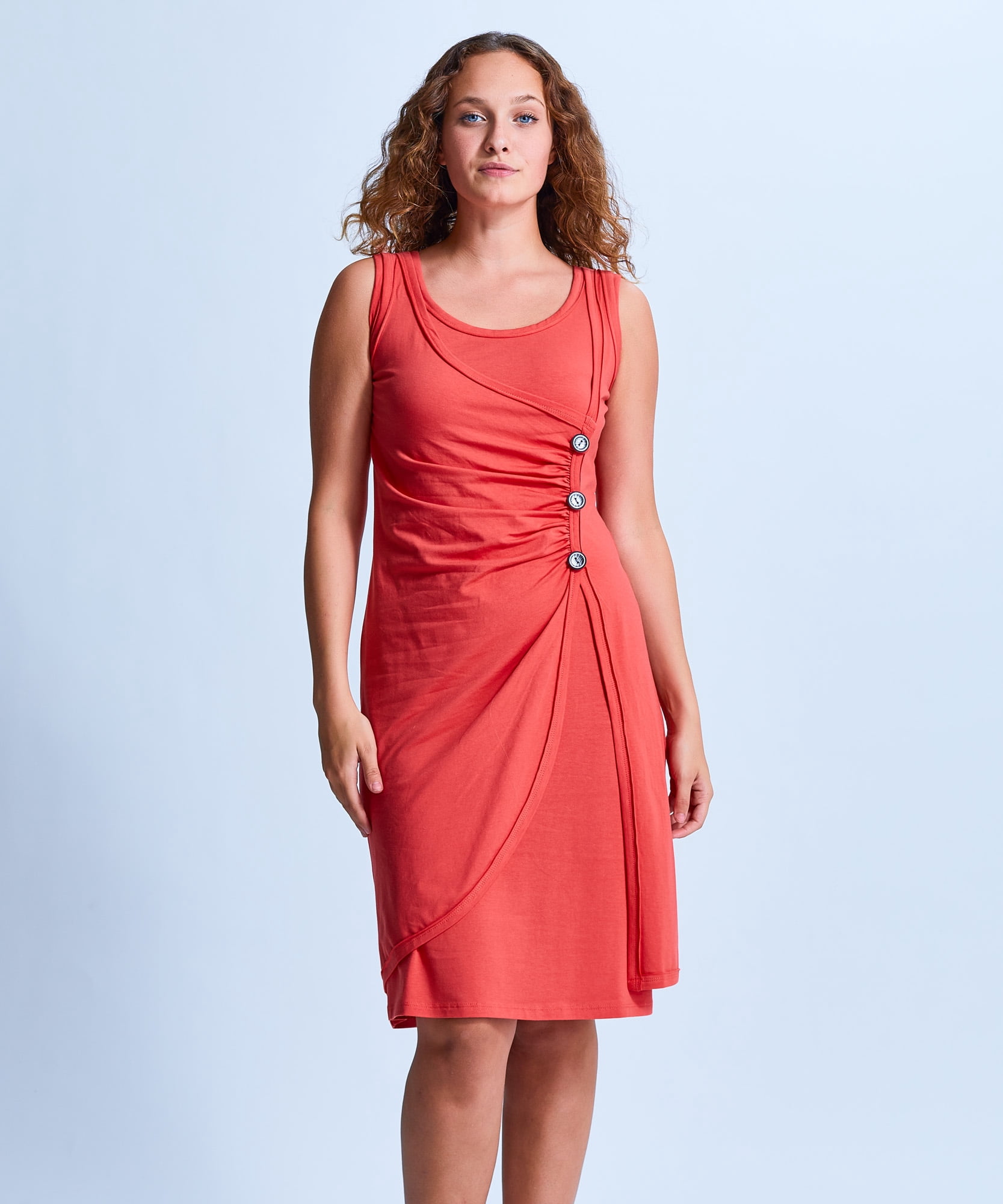 Shirin Side Ruched Botton Dress
