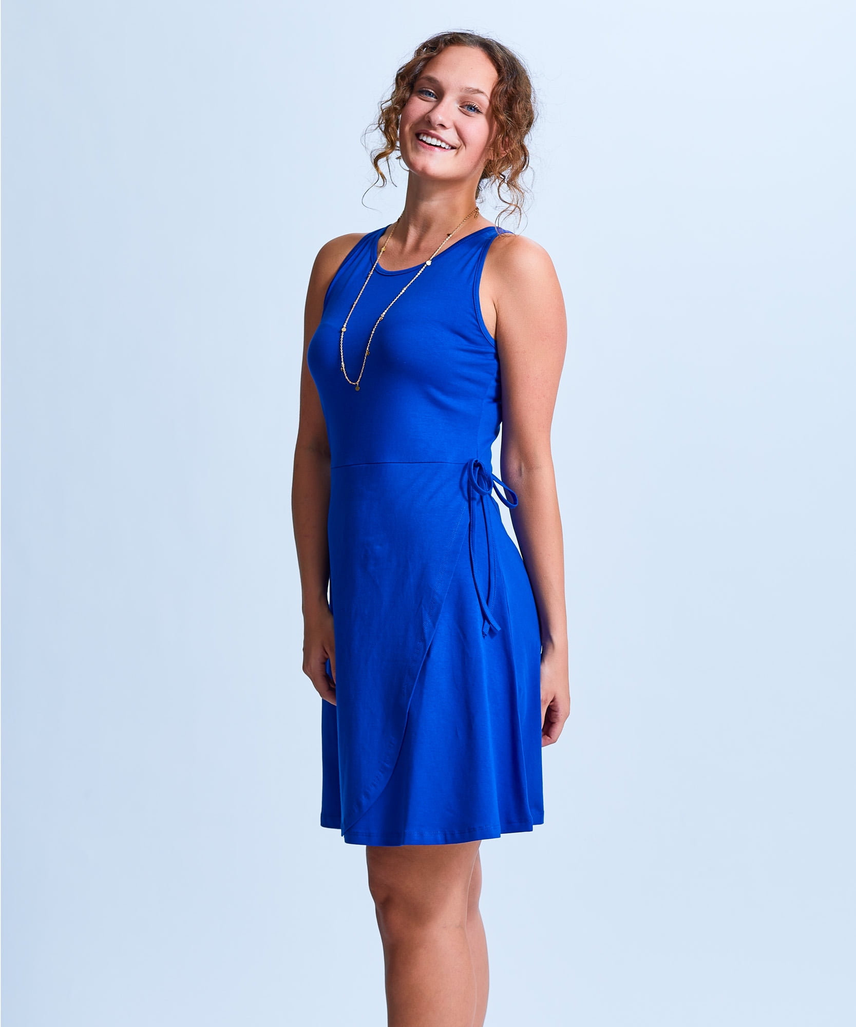 Wrap Tie Side Linen Dress