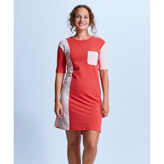 Shirin Two Tonned Fitted Dress with Pocket