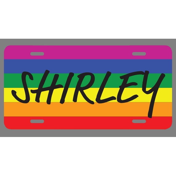 Shirley Name Pride Flag Style License Plate Tag Vanity Novelty Metal | UV Printed Metal | 6-Inches By 12-Inches | Car Truck RV Trailer Wall Shop Man Cave | NP2183