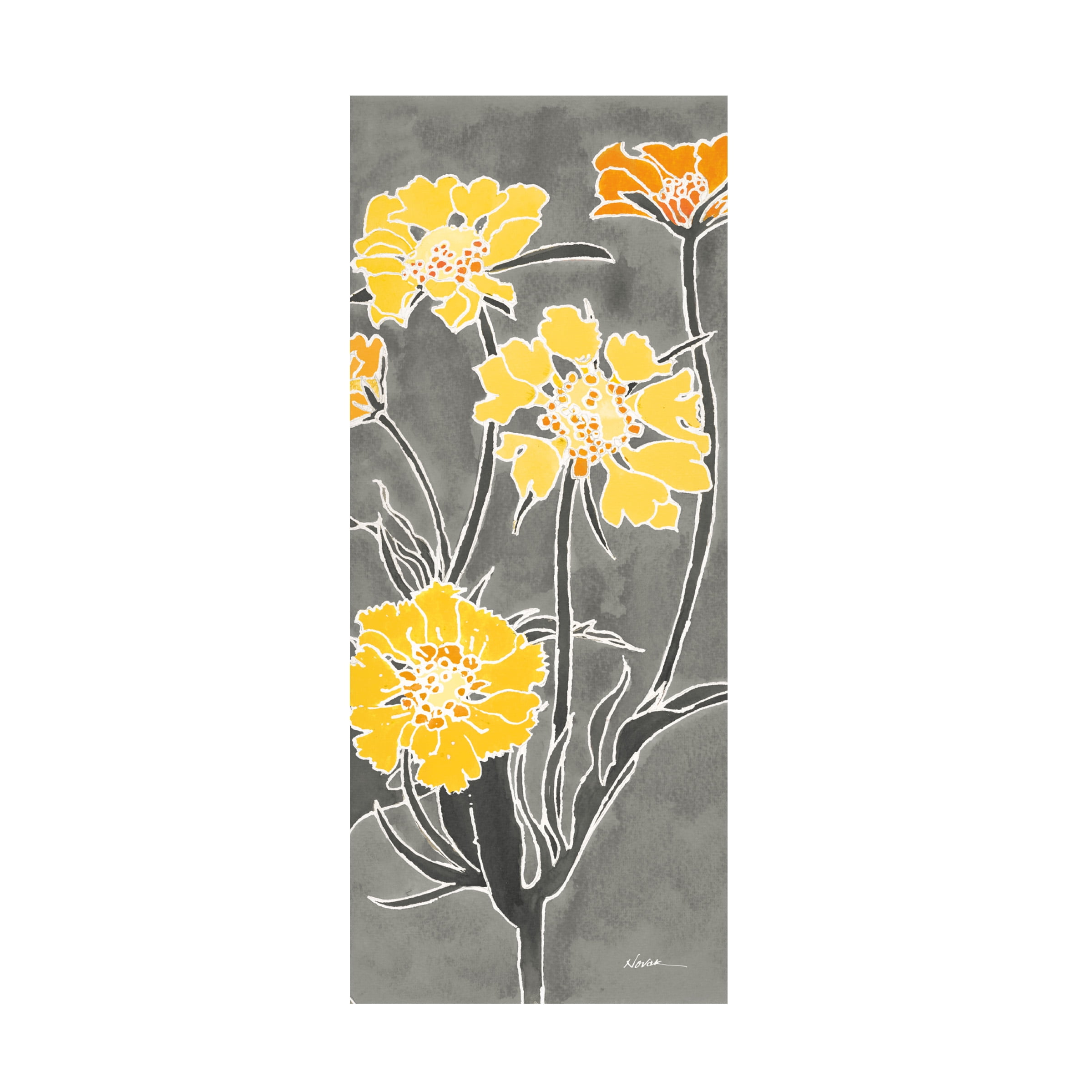 Shirley Novak 'Cloisonne Beauty II Gray' Canvas Art