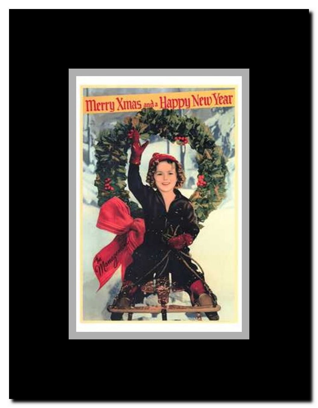 Shirley Temple Christmas Greeting Framed Movie Poster