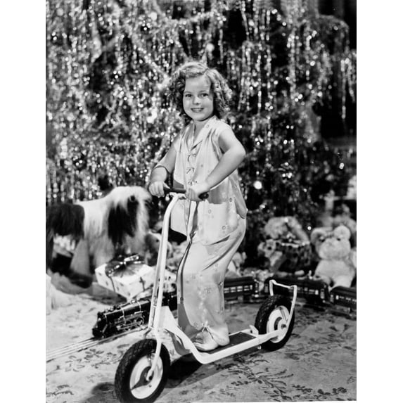 Shirley Temple Playing Scooter Classic Portrait Photo Print (24 x 30)