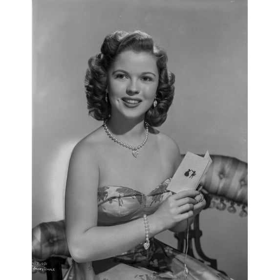 Shirley Temple Posed in Floral Dress Photo Print (8 x 10)