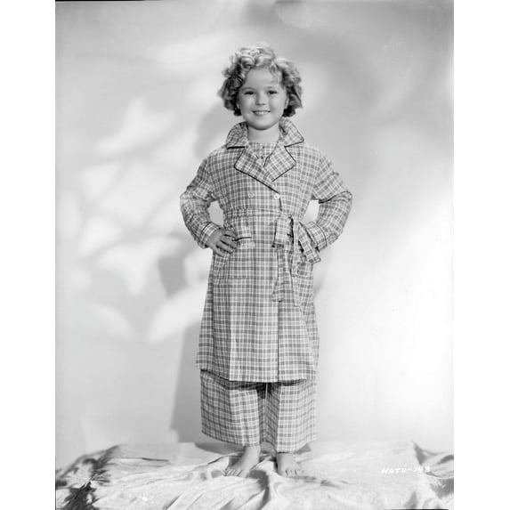 Shirley Temple Posed in Plaid Dress Classic Portrait Photo Print (24 x 30)