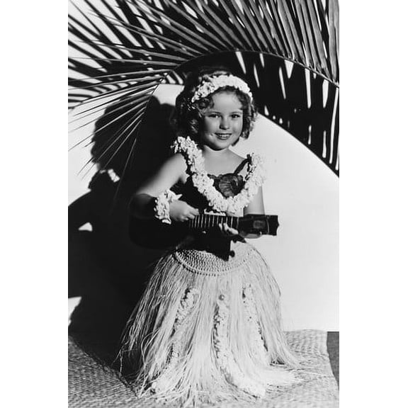 Shirley Temple classic 1935 in grass skirt performing in Hawaii with ukelele 24x36 Poster