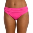 thumbnail image 1 of Shirred Banded Hipster Bikini Bottoms Pop Pink 12, 1 of 1