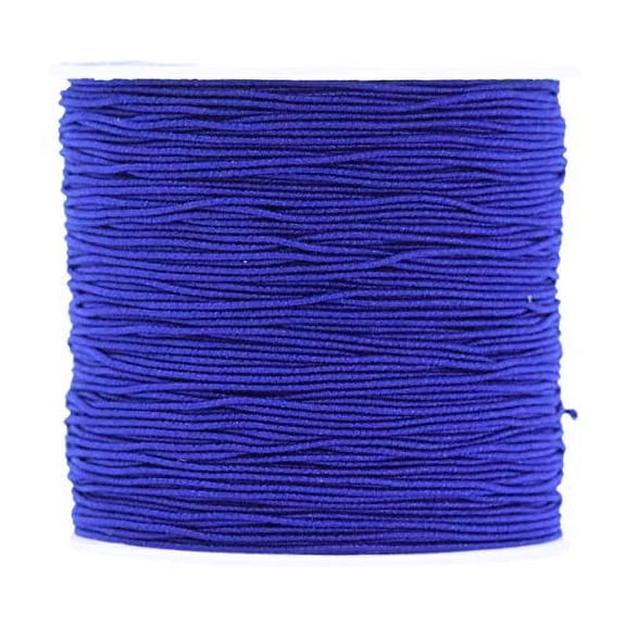 Shirring Elastic Thread for Sewing - Thin Fine Elastic Sewing Thread for Sewing Machine Knitting by Mandala Crafts 0.6mm 87 Yards Blue