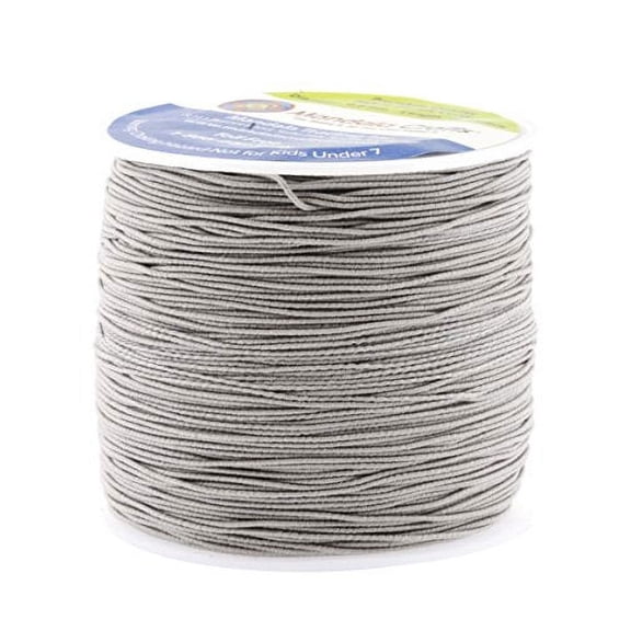Shirring Elastic Thread for Sewing - Thin Fine Elastic Sewing Thread for Sewing Machine Knitting by Mandala Crafts 0.6mm 87 Yards Gray