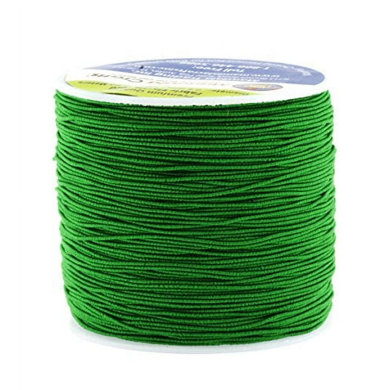 Shirring Elastic Thread for Sewing - Thin Fine Elastic Sewing Thread for Sewing Machine Knitting by Mandala Crafts 0.6mm 87 Yards Green