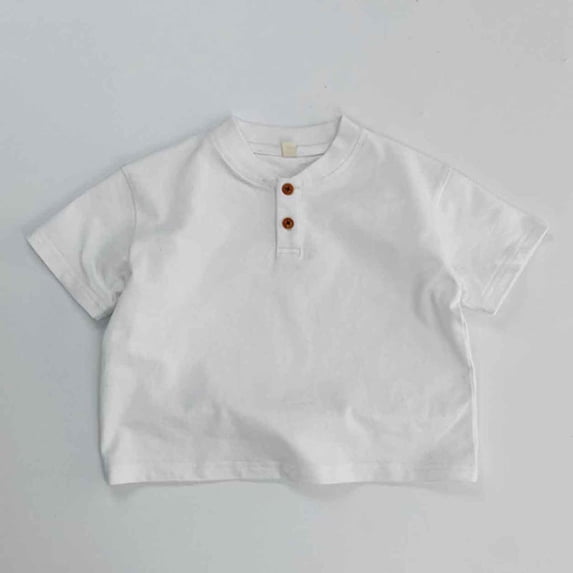 Shirt Boys Short Sleeve Shirt Crewneck White Boys Shirts Girls 6-7 Years Clothes Trendy