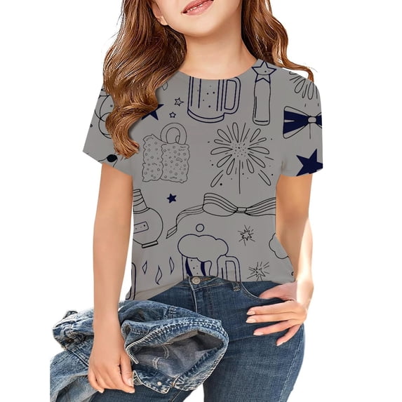 Shirt Boys Short Sleeve Tops Loose Soft Grey Boys' T-Shirts Girl Outfits 4T