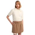 thumbnail image 1 of Shirt Collar Buttoned Short Sleeve Fluffy Sweater, 1 of 4