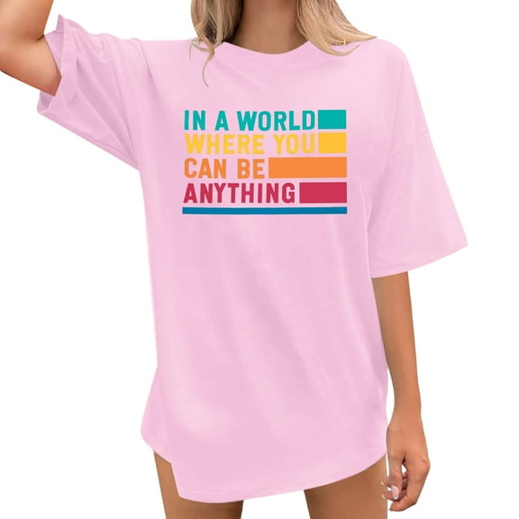 Shirt Day Women's Oversized Graphic Tee, Crewneck, Short Sleeve, Casual, for Spring & Summer, Multiple Sizes