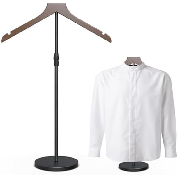 Shirt Display Stand, 18-34 Inch Adjustable Mannequin Stand for Vendors, Mannequin Torso Valet Stand for Shop, Dress Form Steamer Stand for Clothes, Jacket Coat Hanger Stand, Brown
