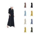thumbnail image 1 of Shirt Dresses for Women Cotton Linen Long Sleeve Button Down Collared Loose Fit Flowy Maxi Dress with Pockets, 1 of 3