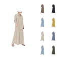 thumbnail image 1 of Shirt Dresses for Women Cotton Linen Long Sleeve Button Down Collared Loose Fit Flowy Maxi Dress with Pockets, 1 of 4