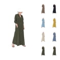 thumbnail image 1 of Shirt Dresses for Women Cotton Linen Long Sleeve Button Down Collared Loose Fit Flowy Maxi Dress with Pockets, 1 of 5