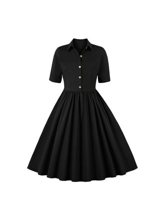 Dressystar Women 1950s Retro Vintage Short Dress Female Cocktail Party  Swing Dress 