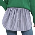 thumbnail image 1 of Shirt Extender for Women Plus Size Adjustable Layering Fake Top Lower Mini Underskirt, Blue Stripe L, 1 of 7