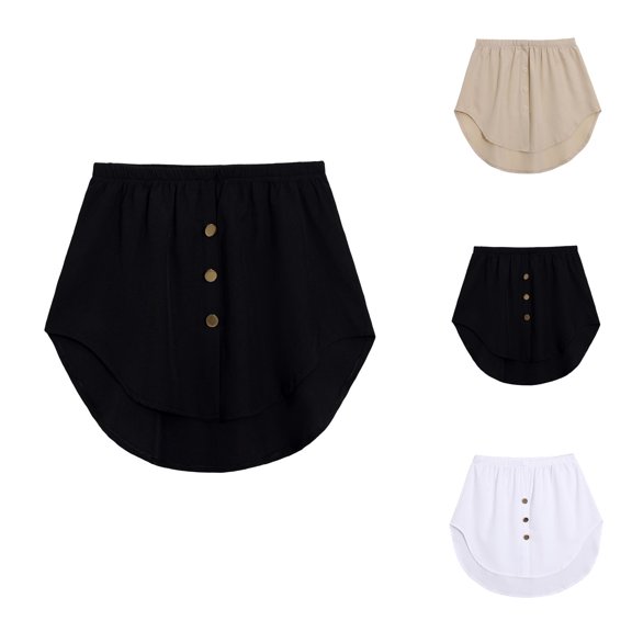 Shirt Extenders for Women Layering Skirts Half Length Undershirt Skirt Mini Petticoat Lower Skirt with Buttons