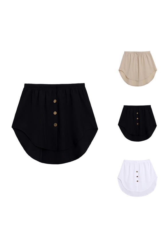Shirt Extenders for Women Layering Skirts Half Length Undershirt Skirt Mini Petticoat Lower Skirt with Buttons