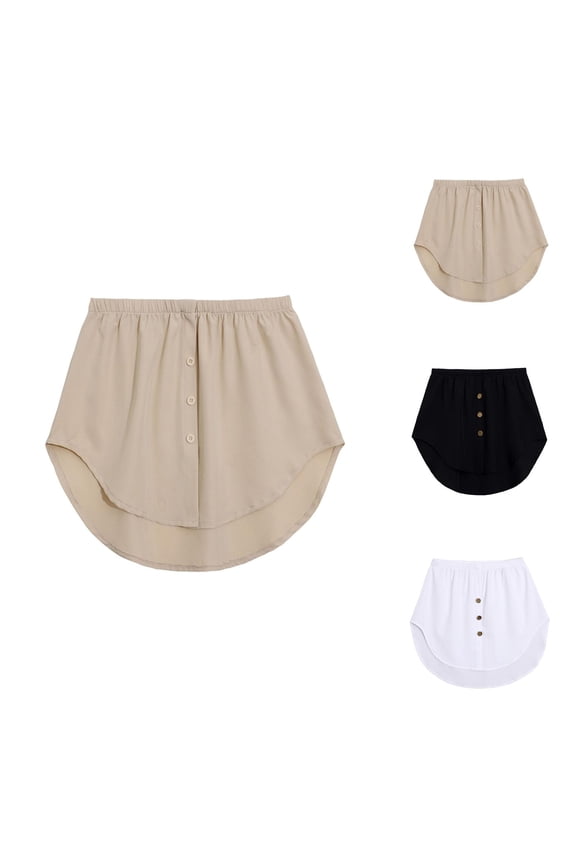 Shirt Extenders for Women Layering Skirts Half Length Undershirt Skirt Mini Petticoat Lower Skirt with Buttons