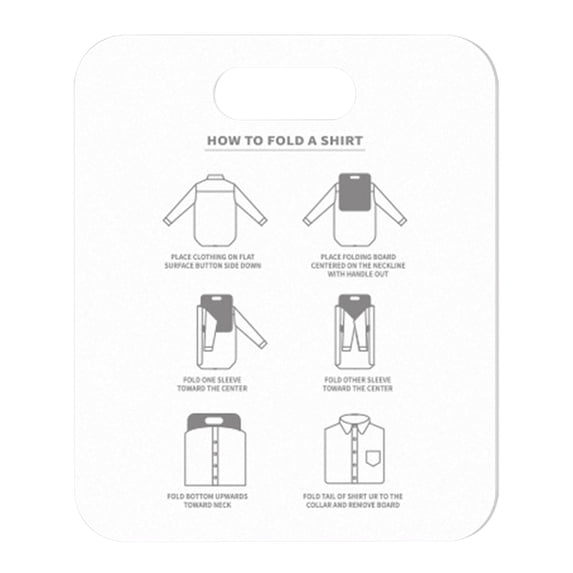Shirt Fold Board 10 × 12 Inches Durable Clothes Folding Boards Plastic Laundry Folder Home Storage Tool Fast Folder Annular Hole Design Organizer for Travel Home Use ,1 Pc,White