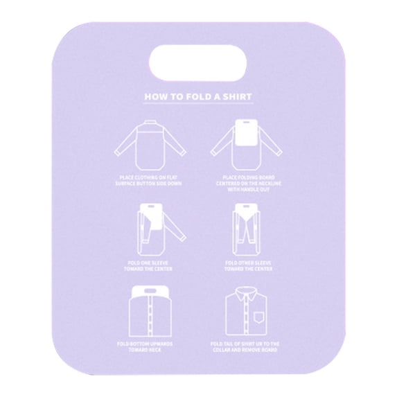 Shirt Fold Board 10 × 12 Inches Durable Clothes Folding Boards Plastic Laundry Folder Home Storage Tool Fast Folder Annular Hole Design Organizer for Travel Home Use ,1 Pc,Purple