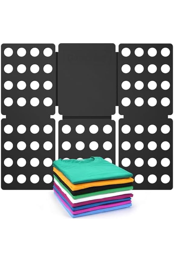 Shirt Folder Board Mini Clothes Folding Board Durable Plastic T-Shirt Folder Easy to Fold Shirts Board T Shirt Folder Laundry Folding Board Folding Tool for Kids and Adults Black