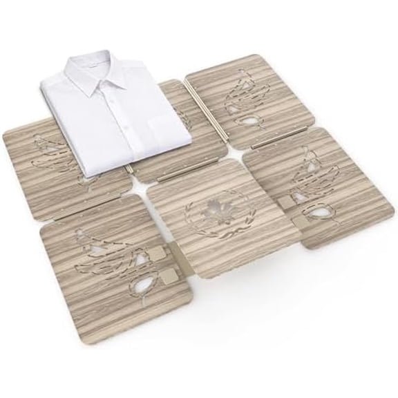 Shirt Folder Wooden Clothes Folding Board - No Bend, Gentle Clothes, Laundry Folder for T Shirts, Pants, Sweaters & Delicates, Light Gray