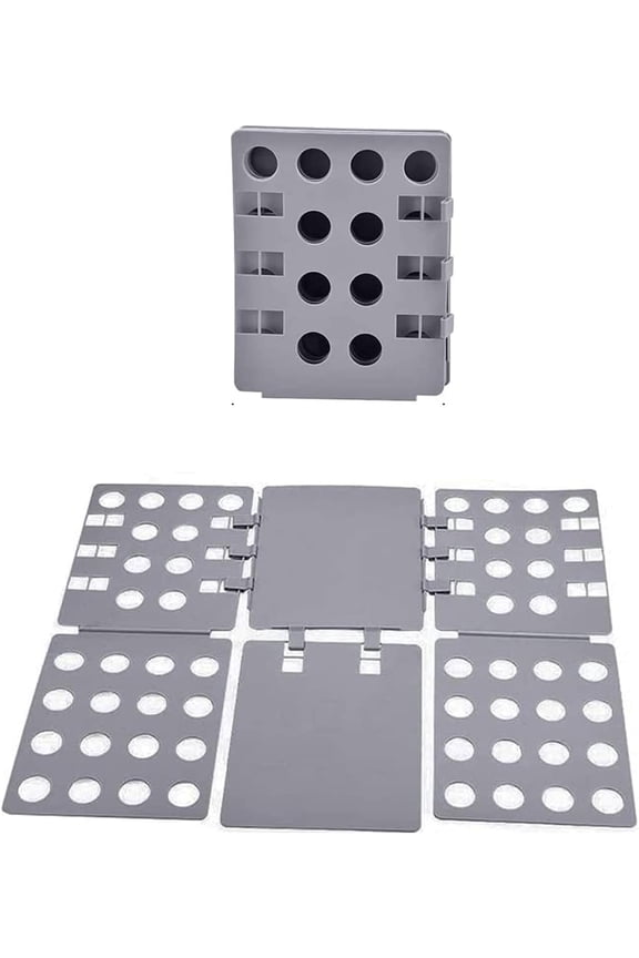 Shirt Folding Board, 27.56 x 22.44 T Shirt Folder, Easy and Fast Flip Fold Clothes Folding Board, Durable Plastic Laundry Folders Collapsible Liner for Easy Storage and Travel (Gray)
