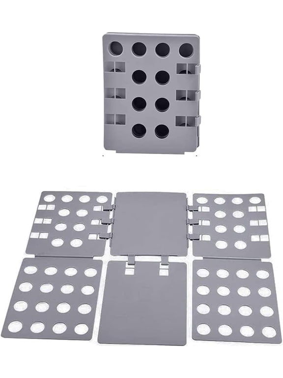 Shirt Folding Board, 27.56 x 22.44 T Shirt Folder, Easy and Fast Flip Fold Clothes Folding Board, Durable Plastic Laundry Folders Collapsible Liner for Easy Storage and Travel (Gray)