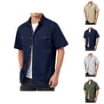 thumbnail image 1 of Shirt Jacket for Men Summer Casual Short Sleeve Button Down Collared Relaxed Fit Lightweight Work Shirts, 1 of 5