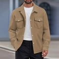 thumbnail image 1 of Shirt Jackets for Men Button-Down Long Sleeve Shackets Shirts with Pockets and Collared Mens Casual Solid Color Business Work Outerwear Coats, 1 of 8