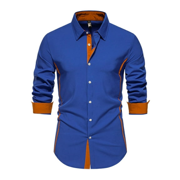 Shirt Men 2025 Male Casual Fashion Long Sleeved Shirt Comfort Leisure Top Men's Casual Shirts Blue L
