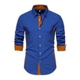 thumbnail image 1 of Shirt Men 2025 Male Casual Fashion Long Sleeved Shirt Comfort Leisure Top Men's Shirts Blue S, 1 of 4