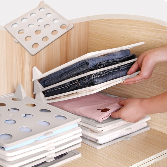 Shirt Organizer Board, Stackable Clothes Folding Board for Closet, Clothing Storage Trays for T-Shirts, Pants, and Sweaters, Wardrobe Divider System