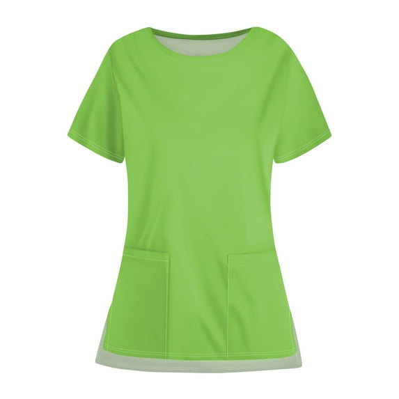 Shirt Scrubs Tops for Women Christmas Scrubs for Women Womens Thanksgiving Tops with Pockets Green Size M
