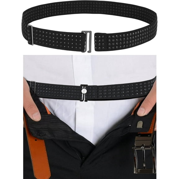 Shirt Stays Belt Shirt Tucker Shirt Holder for Men Adjustable Elastic Band with Non-slip Glue