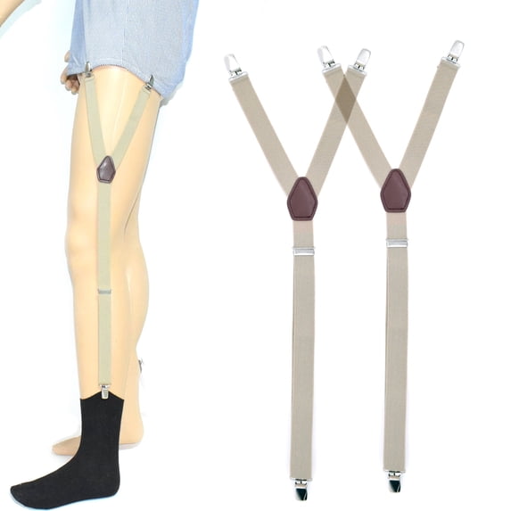 Shirt Stays for Men Adjustable Elastic Dress Shirt Garters Holder Straps with Non-slip Clamps Shirt Garters Keep Shirt tucked