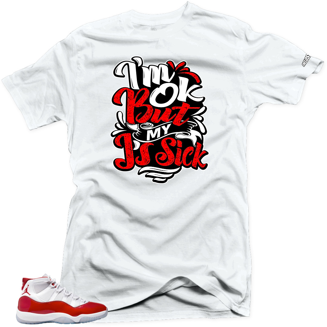Shirt To Match Jordan 11 Cherry Varsity Red Sick Js Air Sneaker Tees