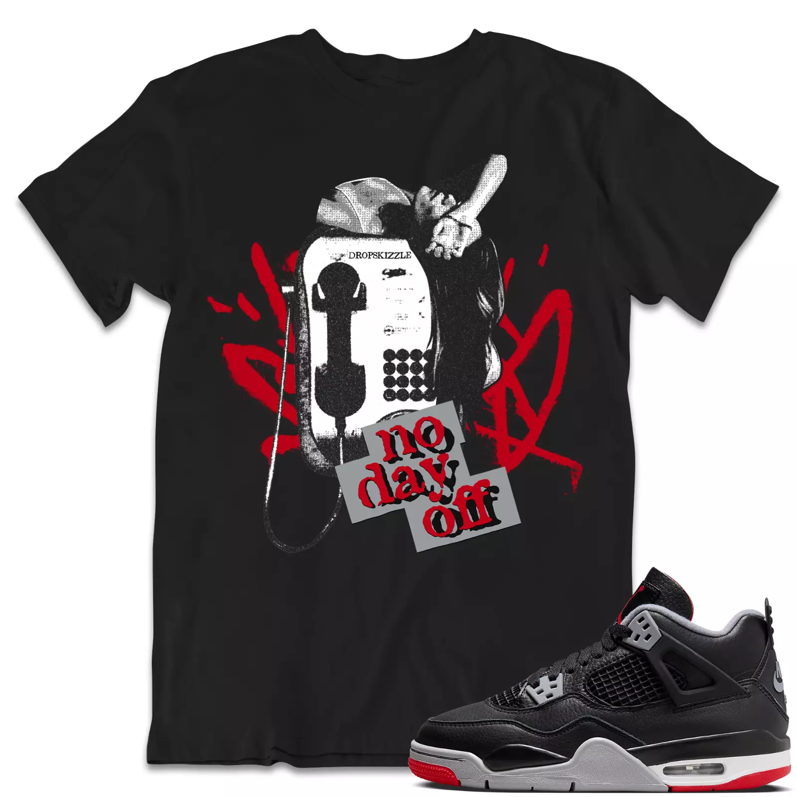 Shirt To Match Jordan 4 Retro Bred 4s Sneaker Dropskizzle No Day Off Sneaker Walmart