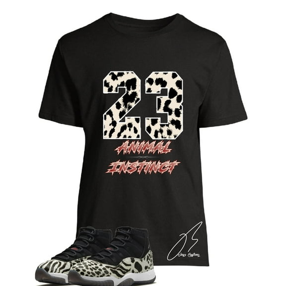 Shirt To Match Jordan Retro 11 Animal Instinct,23 Cheetah Print Graphic Tee (M, Black)
